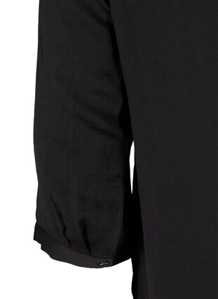 Bluse med 3/4-ermer og V-hals, Black, Packshot image number 3