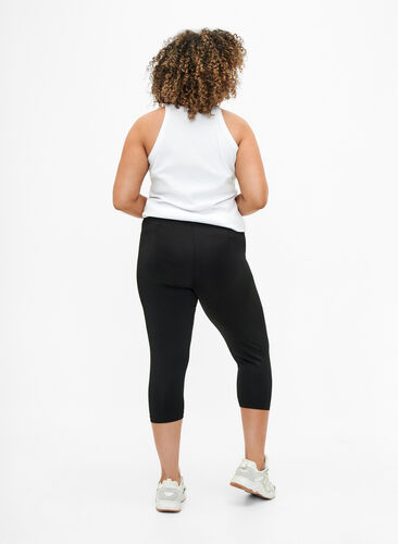 2-pack leggings med 3/4 lengde, Black / Black, Model image number 1