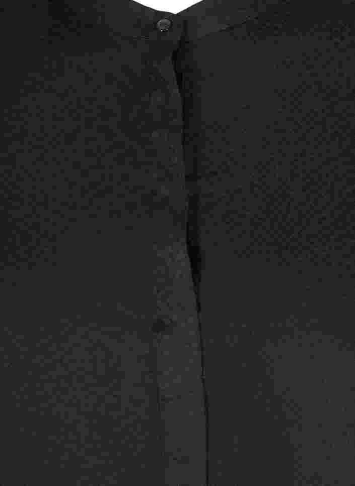 Viskosetunika med knapper og A-form, Black, Packshot image number 2