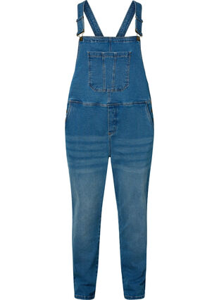 Snekkerbukser i denim, Blue denim, Packshot image number 0