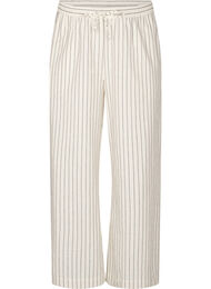 Løse bukser med høy midje og lommer, Antique White Stripe