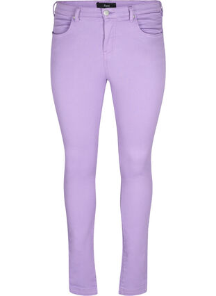 Amy jeans med høyt liv og super slim fit, Chalk Violet, Packshot image number 0
