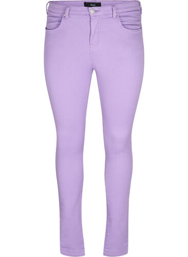 Amy jeans med høyt liv og super slim fit, Chalk Violet, Packshot image number 0