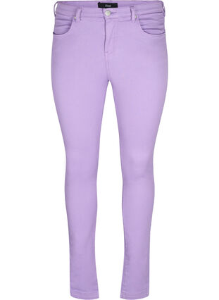 Amy jeans med høyt liv og super slim fit, Chalk Violet, Packshot image number 0