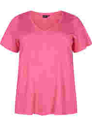 Pysjamas T-skjorte av bomull med trykk, Hot Pink w. Be