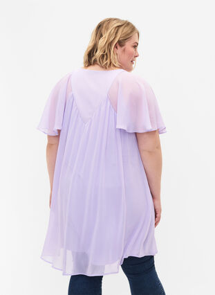 Løs kjole med korte ermer, Purple Heather, Model image number 1