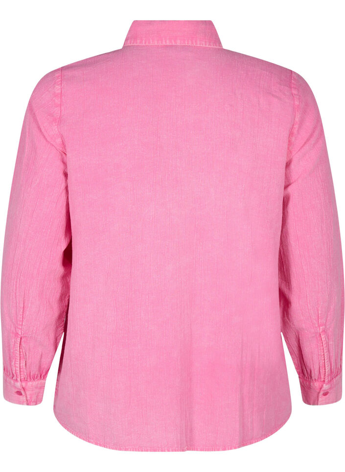 Ensfarget denimskjorte, Pink Power, Packshot image number 1