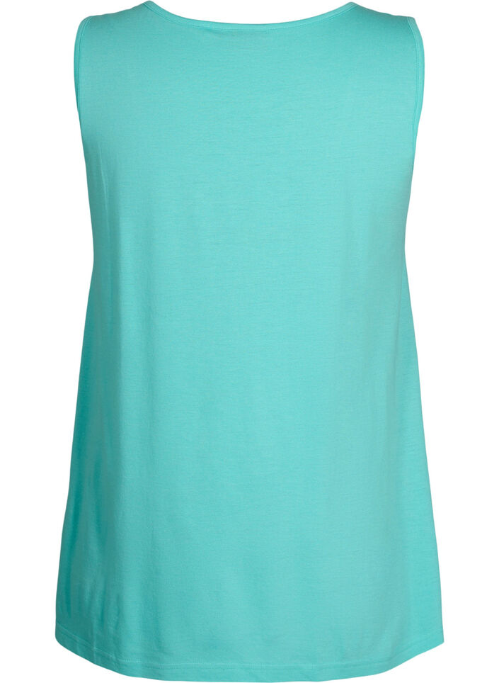 Topp med A-form og rund hals, Turquoise, Packshot image number 1