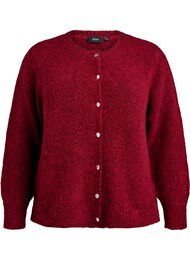 Cardigan med ull og alpakka og dekorative knapper, Rød