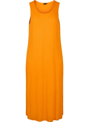 Ermeløs kjole i ribbestrikket viskose, Exuberance, Packshot image number 0
