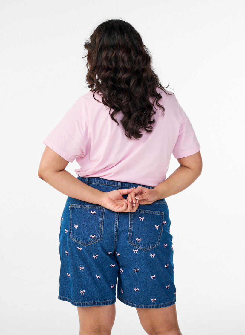 Broderte denimshorts, Bl&aring;, Model image number 2