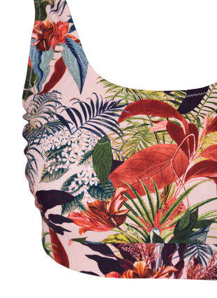 Mønstrete bikinitopp med rund hals, Palm Print, Packshot image number 2