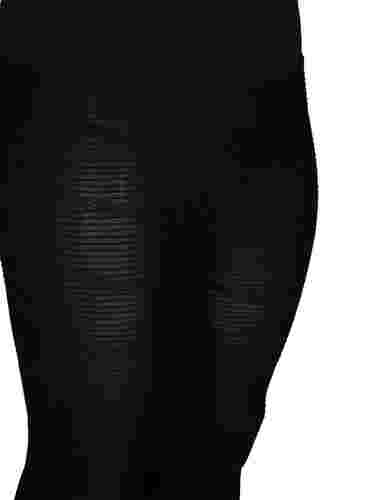 Sømløs treningstights med strukturmønster, Black, Packshot image number 2