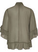 Bluse med knyteb&aring;nd og volangdetaljer, Gr&aring;, Packshot image number 1