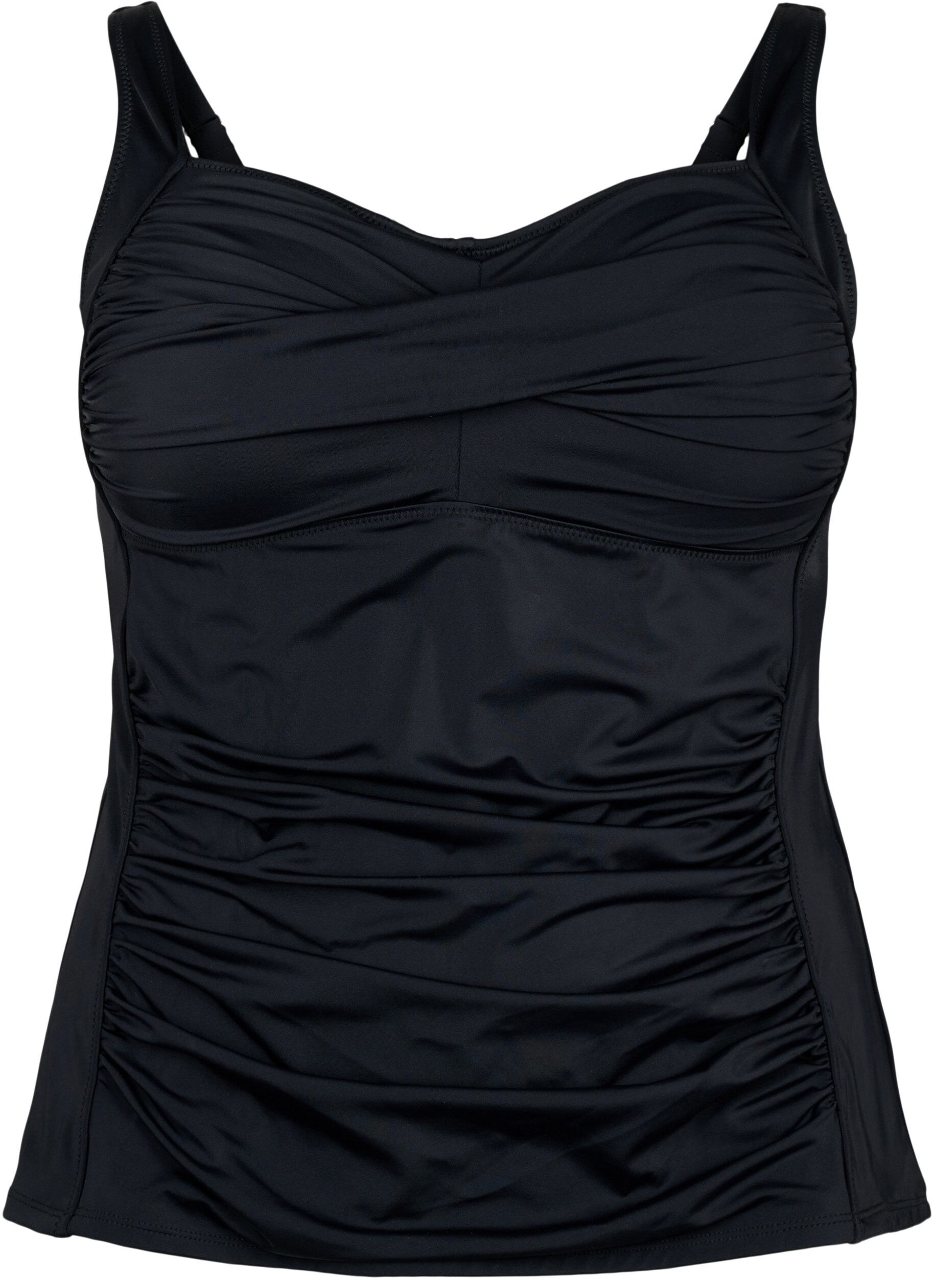 Zizzi Tankini med draperinger, Svart, Packshot image number 0