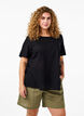 Løs shorts i bomullsblanding med lin, Deep Lichen Green, Model image number 0
