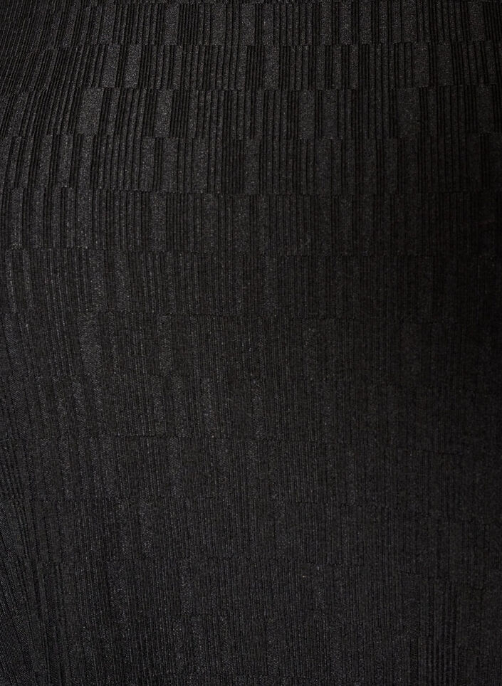 Kjole med ballongform og struktur, Svart, Packshot image number 2
