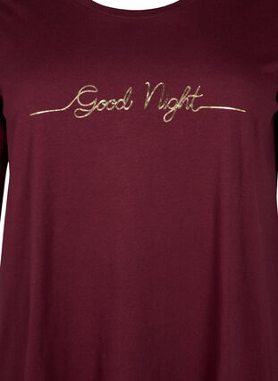 Kortærmet nattkjole i økologisk bomull, Zinfandel Good Night, Packshot image number 2