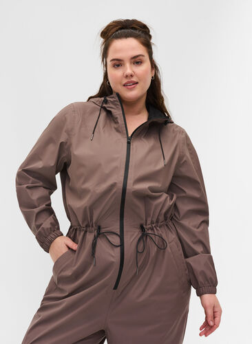 Regndress med hette og lommer, Iron, Model image number 2
