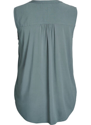 Zizzi FLASH - Ermeløs bluse i viskose, Grønn, Packshot image number 1
