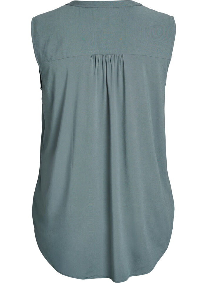 FLASH - Ermeløs bluse i viskose, Grønn, Packshot image number 1