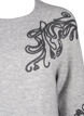 Strikket kjole med dekor, Light Grey Melange, Packshot image number 2