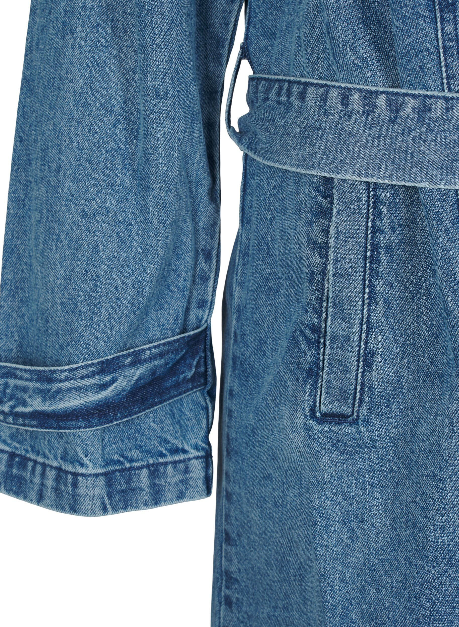 Zizzi Trenchcoat i denim med belte, Blue Denim, Packshot image number 2