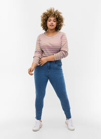 Super slim Amy jeans med høyt liv, Light blue, Model
