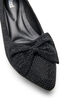 Wide fit - Pumps med sløyfe og rhinesteiner, Svart, Packshot image number 3