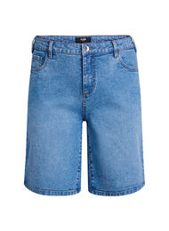FLASH - Løse denimshorts med høy midje, Light Blue Denim