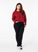 Strikket bluse med rund hals, R&oslash;d, Model image number 1
