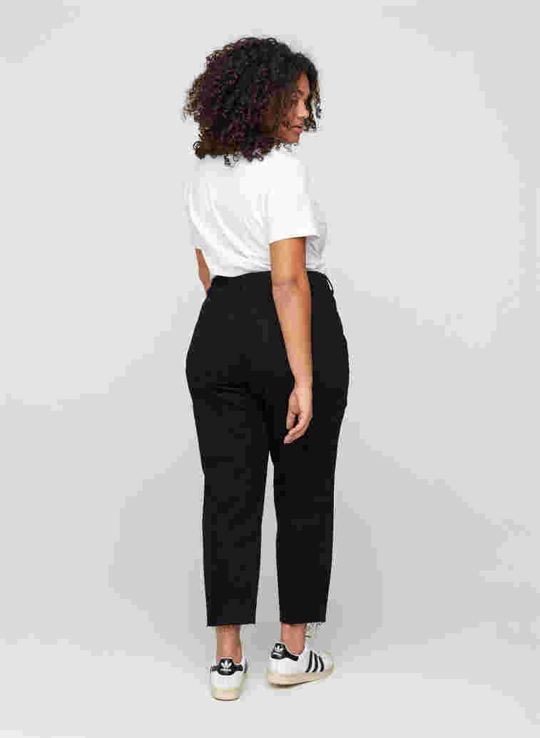 Cropped mom fit Mille jeans med en løs passform, Black, Model image number 2