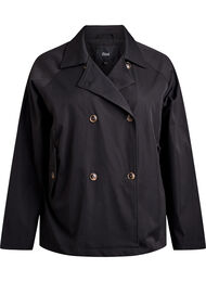 Kort trenchcoat med lommer, Black