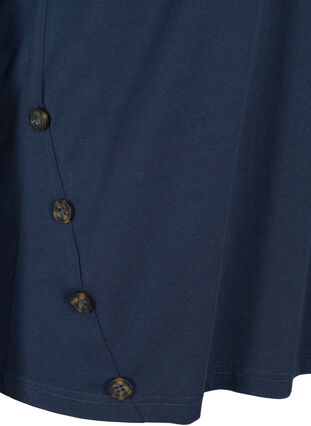 T-skjorte i bomull med knapper, Black Iris, Packshot image number 3