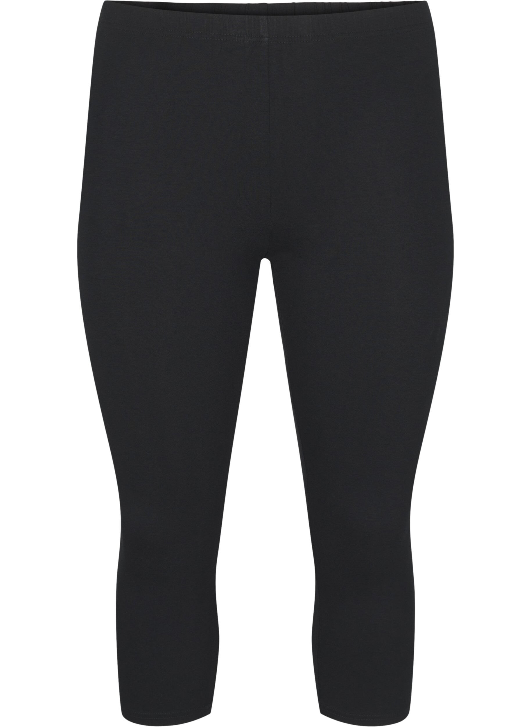 Zizzi Basis 3/4 viskose leggings, Black, Packshot image number 0