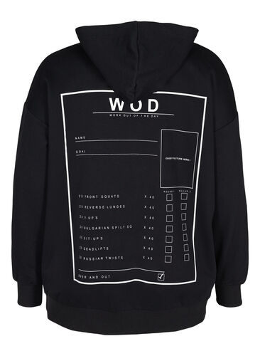 Hettegenser med trykk, Black WOD, Packshot image number 1