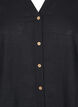 Bomullsbluse med V-hals, Svart, Packshot image number 2