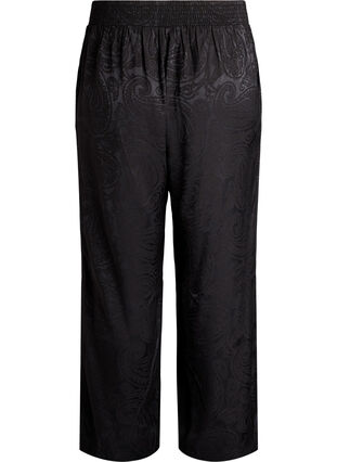 Zizzi Loose fit bukser med paisleymønster og høy midje, Svart, Packshot image number 1