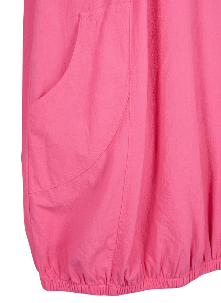 Kortermet bomullskjole, Rosa, Packshot image number 3