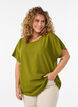 Kortermet bluse med rund hals, Gr&oslash;nn, Model image number 0