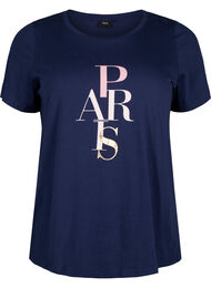 T-skjorte i bomull med teksttrykk, Medieval B. w. Paris
