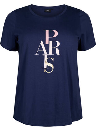 T-skjorte i bomull med teksttrykk, Medieval B. w. Paris, Packshot image number 0