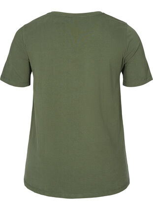 Basis T-skjorte med V-hals, Thyme, Packshot image number 1