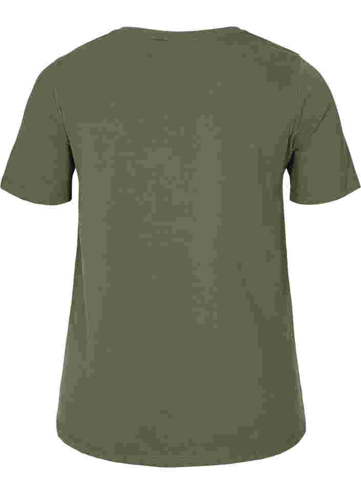 Basis T-skjorte med V-hals, Thyme, Packshot image number 1