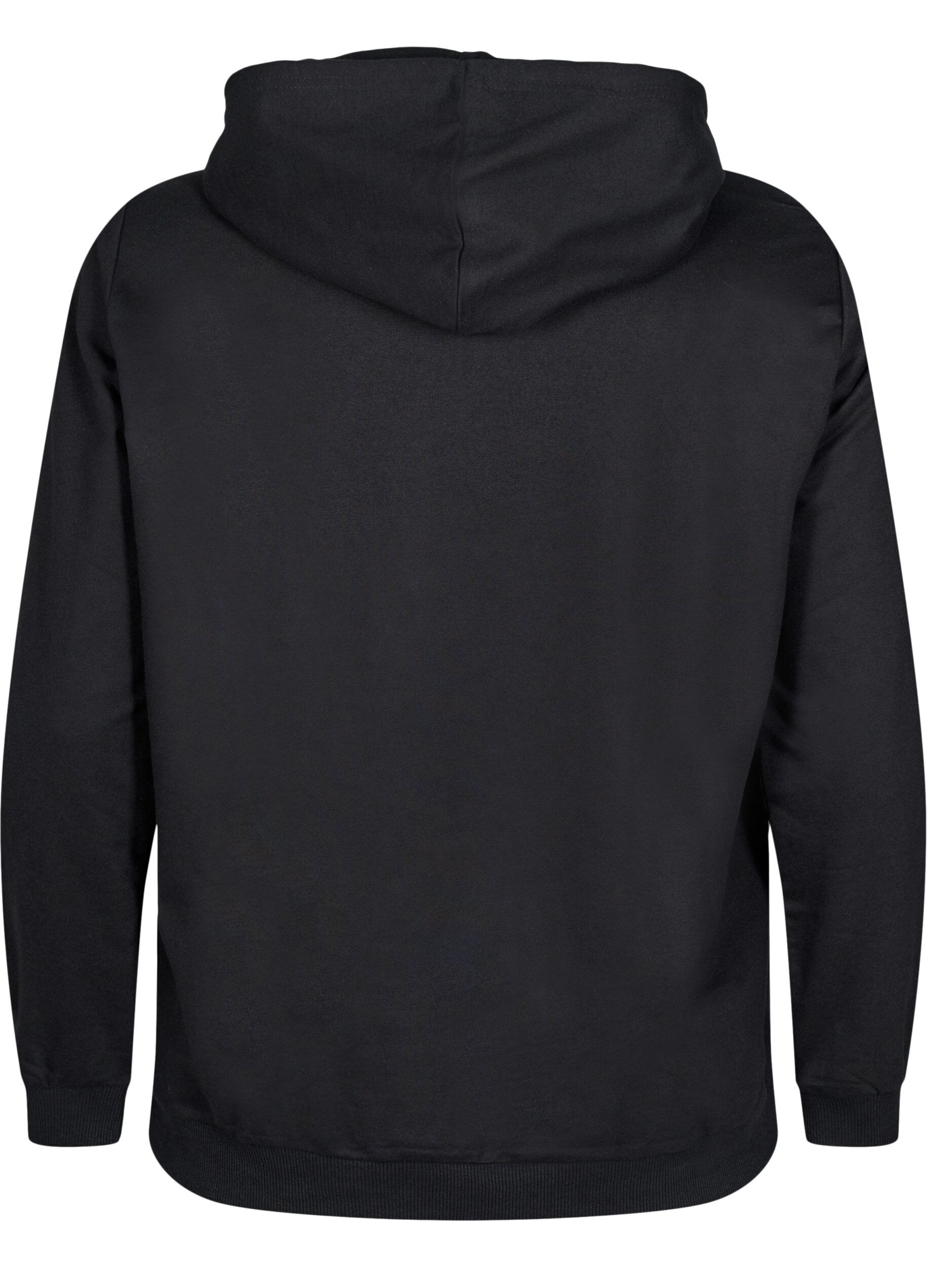 ZizziGenser med hette og trykk, Svart, Packshot image number 1