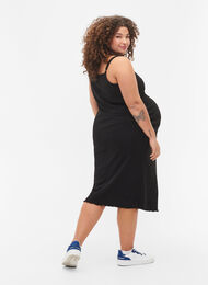 Kjole i ribbet materiale til gravide, Black, Model