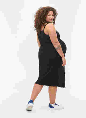 Kjole i ribbet materiale til gravide, Black, Model image number 1