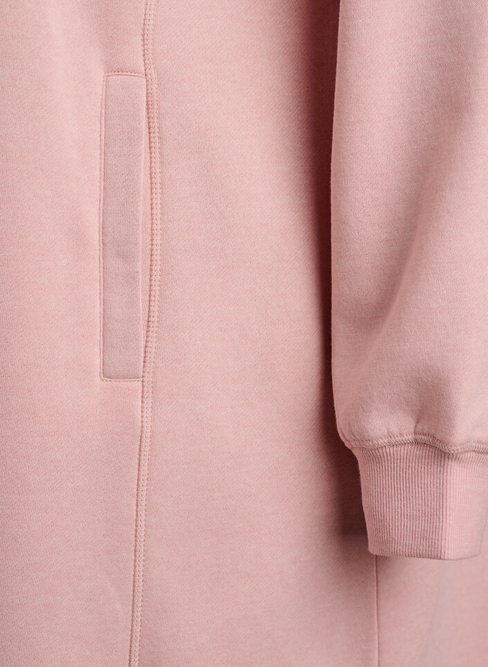 Kort genserkjole med h&oslash;y hals og lommer, Rosa, Packshot image number 3