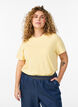 Basic T-skjorte i bomull med rund hals, Gul, Model image number 0
