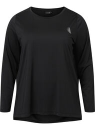 Langermet treningsbluse med struktur, Black